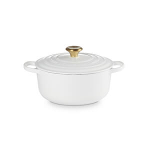 Le Creuset Signature White Cast Iron Round Casserole 20cm